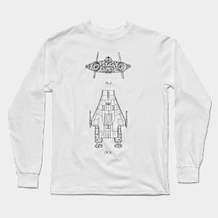 Spacecraft Vintage Patent Hand Drawing Long Sleeve T-Shirt